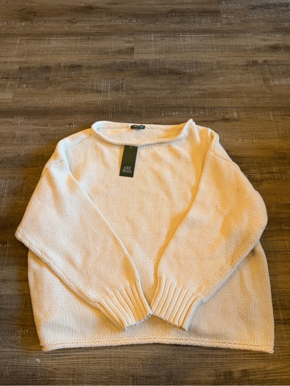 wild fable Cream Scoop Neck Knit Sweater